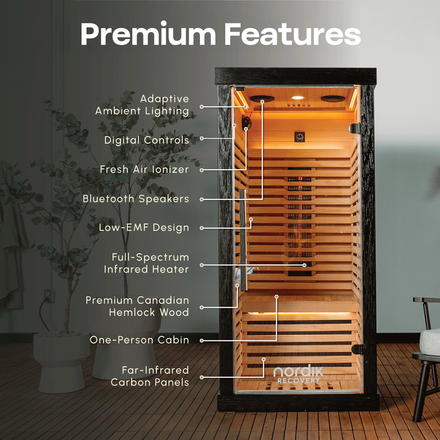 Nordik Recovery 1-Person Infrared Sauna 2.0