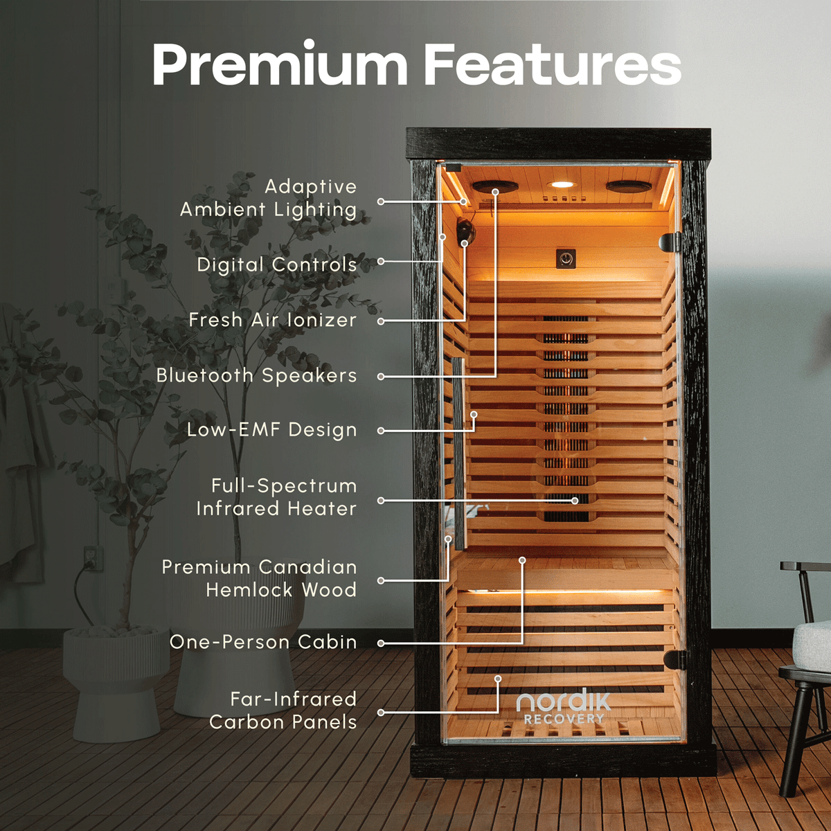 Nordik Recovery 1-Person Infrared Sauna 2.0