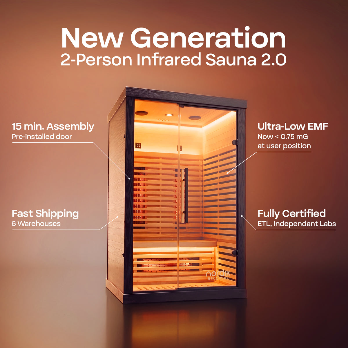 Nordik Recovery 2-Person Infrared Sauna 2.0