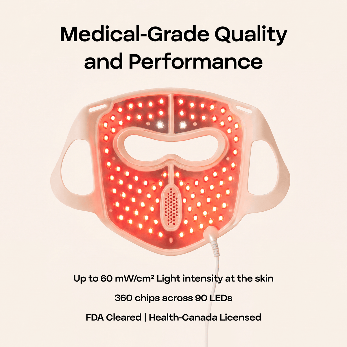 Nordik Recovery LED Red Light Face Mask | Premium Medical Grade