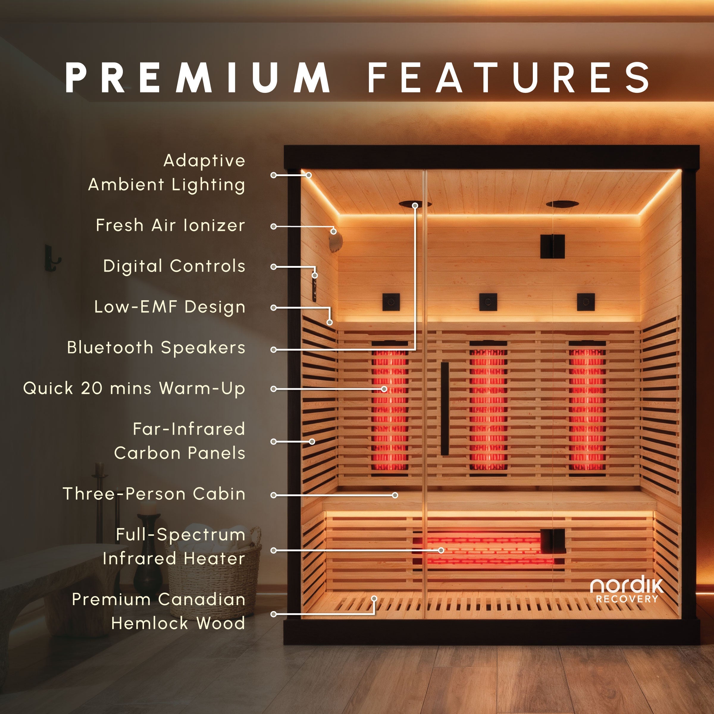 Nordik Recovery 3-Person Infrared Sauna